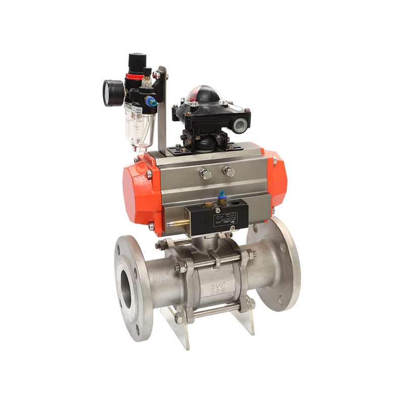 3-Piece Flange Pneumatic Actuator Ball Valve